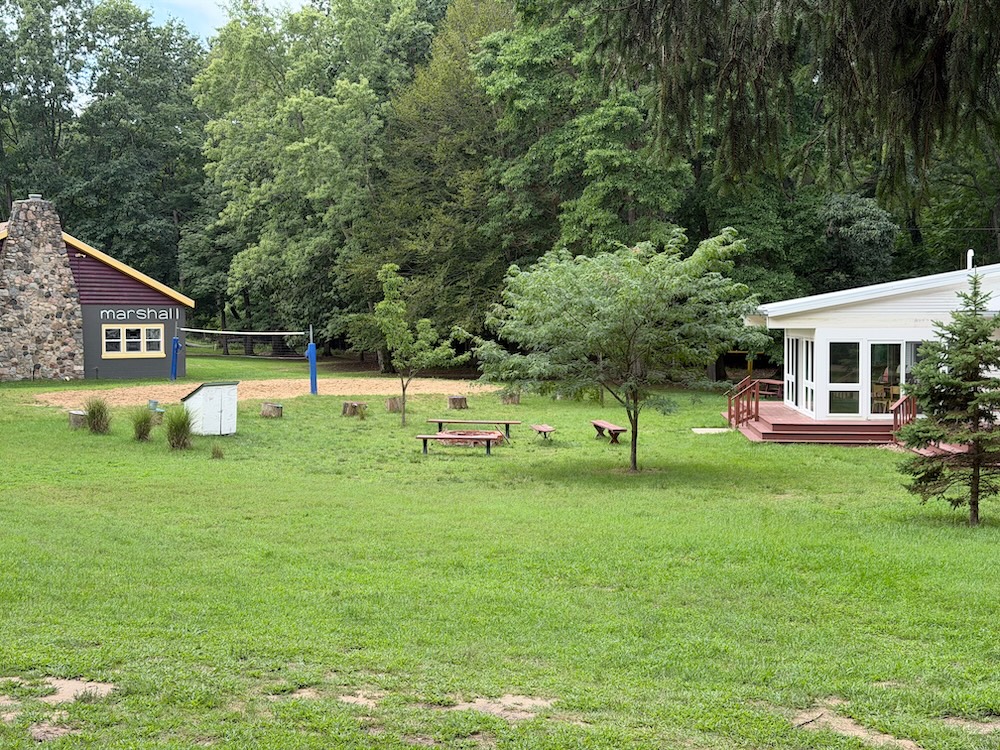 Outdoor fire pit area